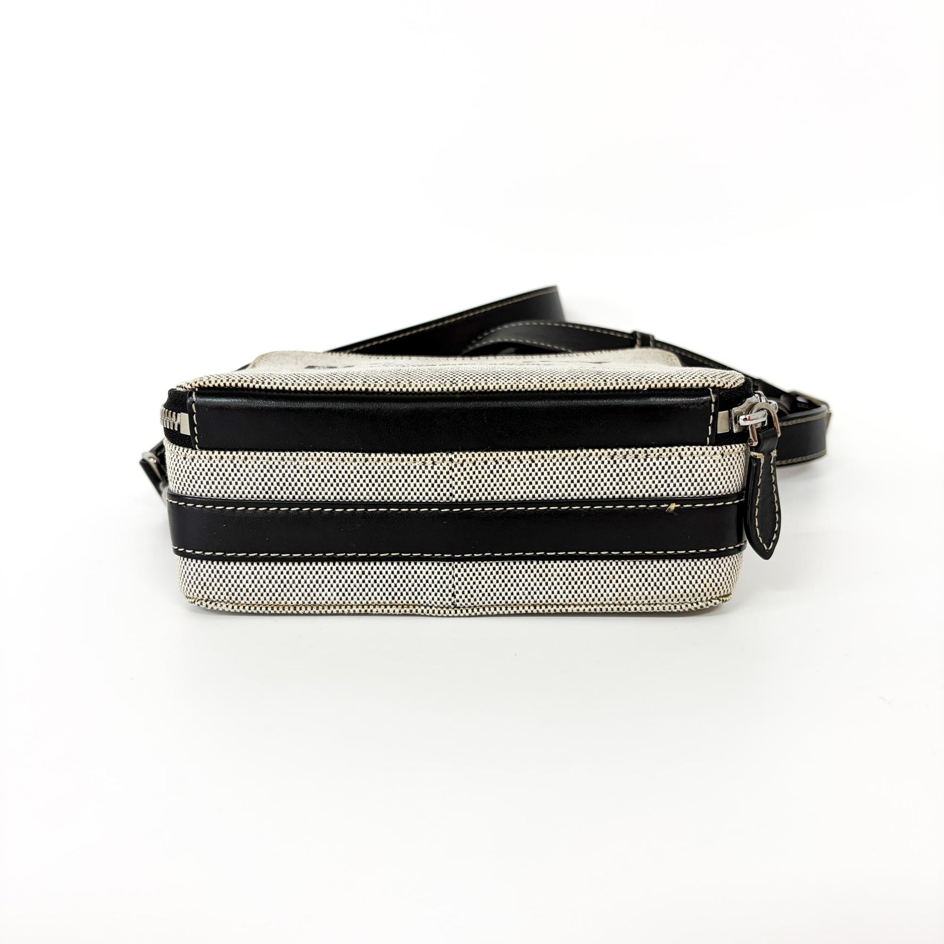 Burberry Horseferry Camera Bag Coated Canvas, Black, Canvas, Crossbody Bag
