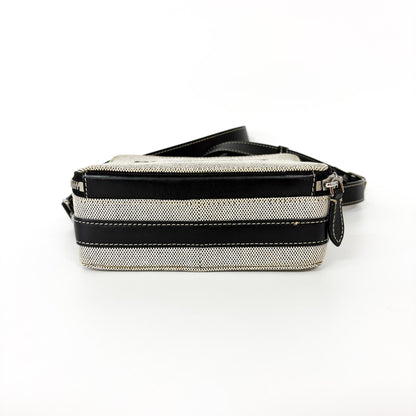 Burberry Horseferry Camera Bag Coated Canvas, Black, Canvas, Crossbody Bag