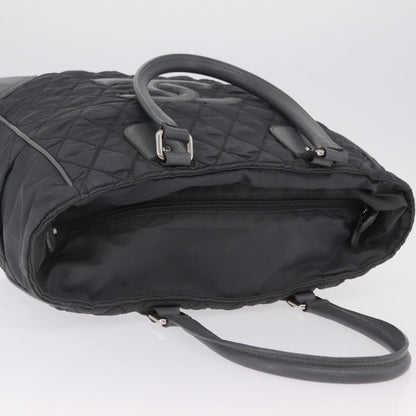 Chanel Vintage CC Quilted Nylon, Gray, Nylon, Tote Bag