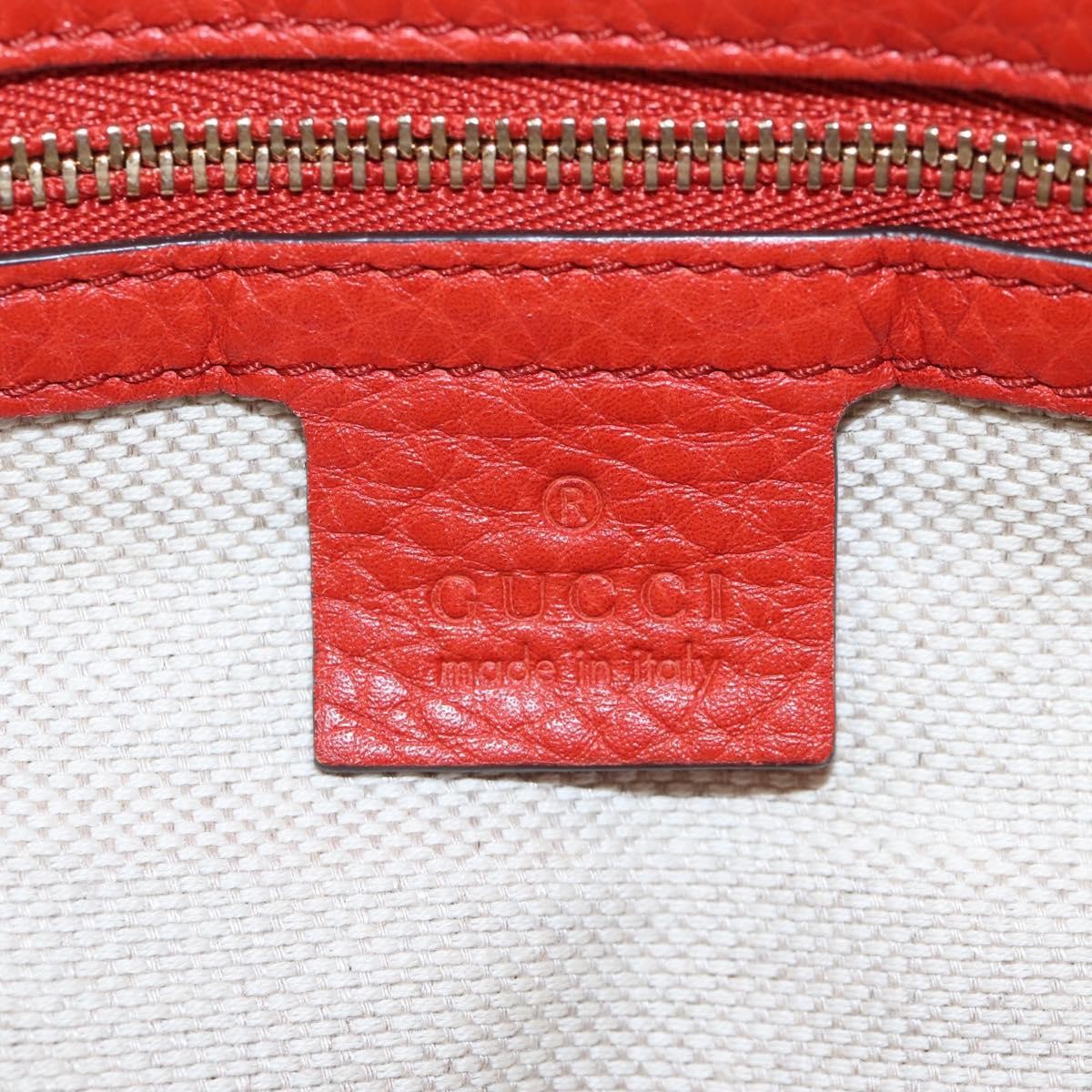 Gucci Soho Convertible Soft Top Handle Leather, Orange, Leather, Handbag