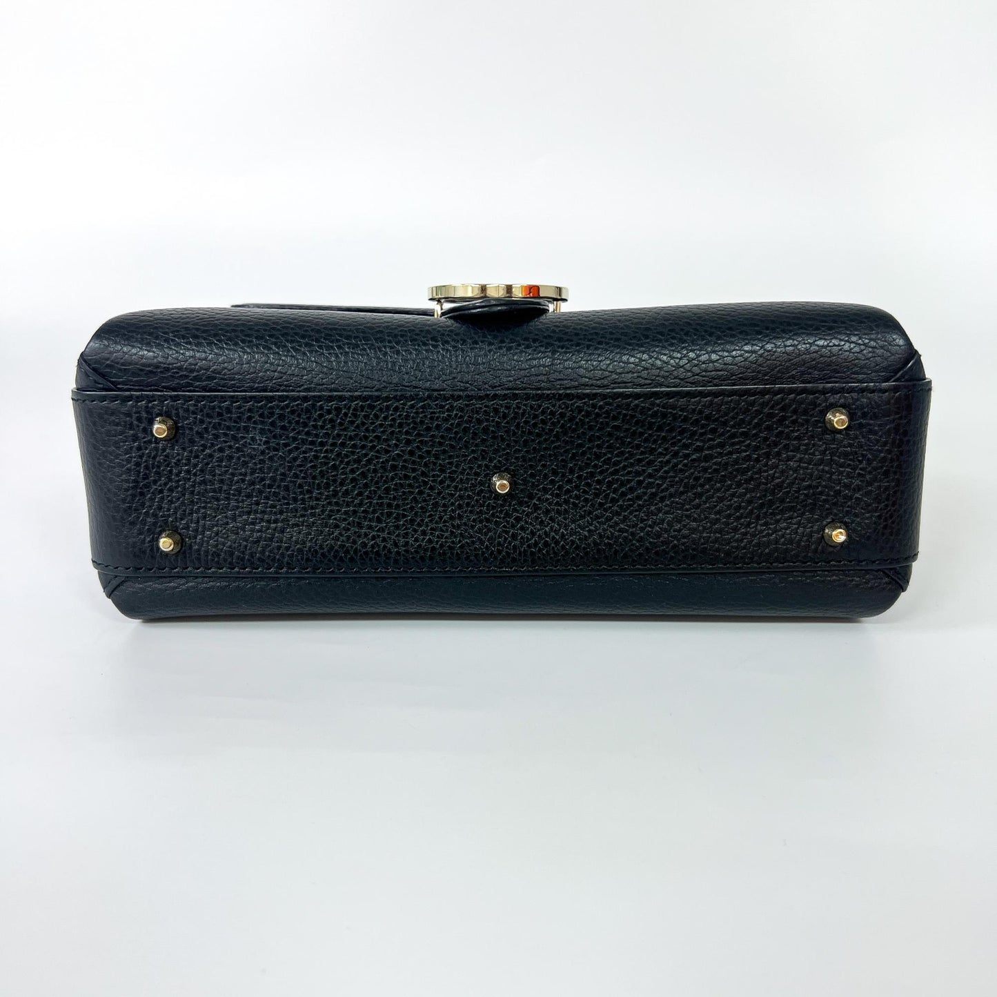 Gucci Interlocking Top Handle Bag Leather, Black, Leather, Shoulder Bag