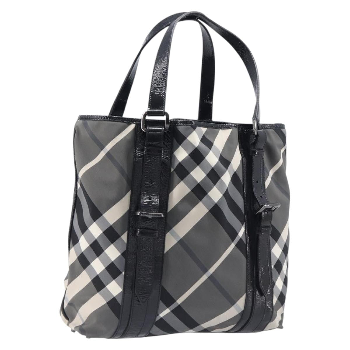 Burberry Nova Check Tote canvas check pattern, Black, Nylon, Handbag