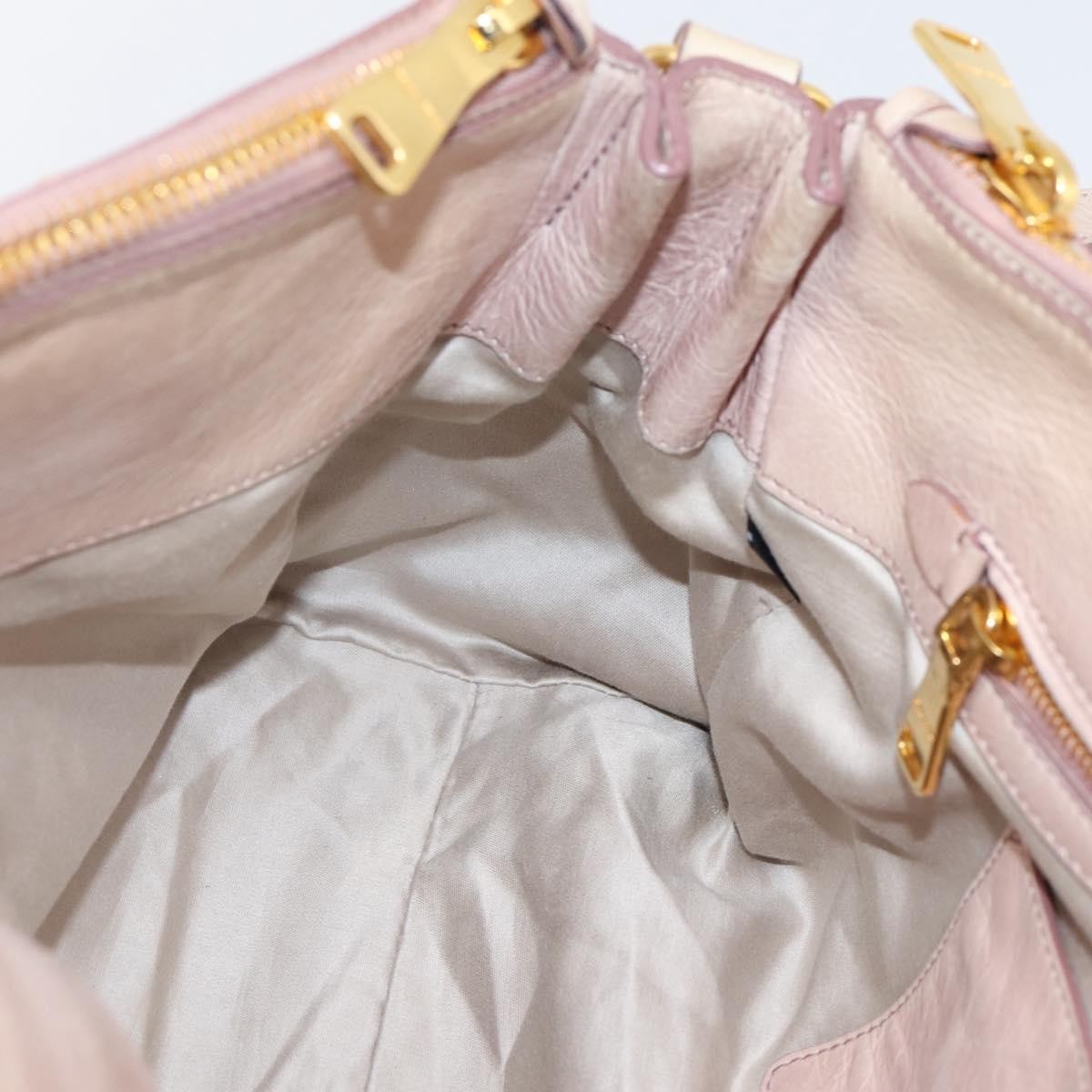 Miu Miu Vitello Lux Ring Satchel Leather, Pink, Leather, Handbag