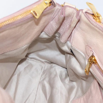 Miu Miu Vitello Lux Ring Satchel Leather, Pink, Leather, Handbag