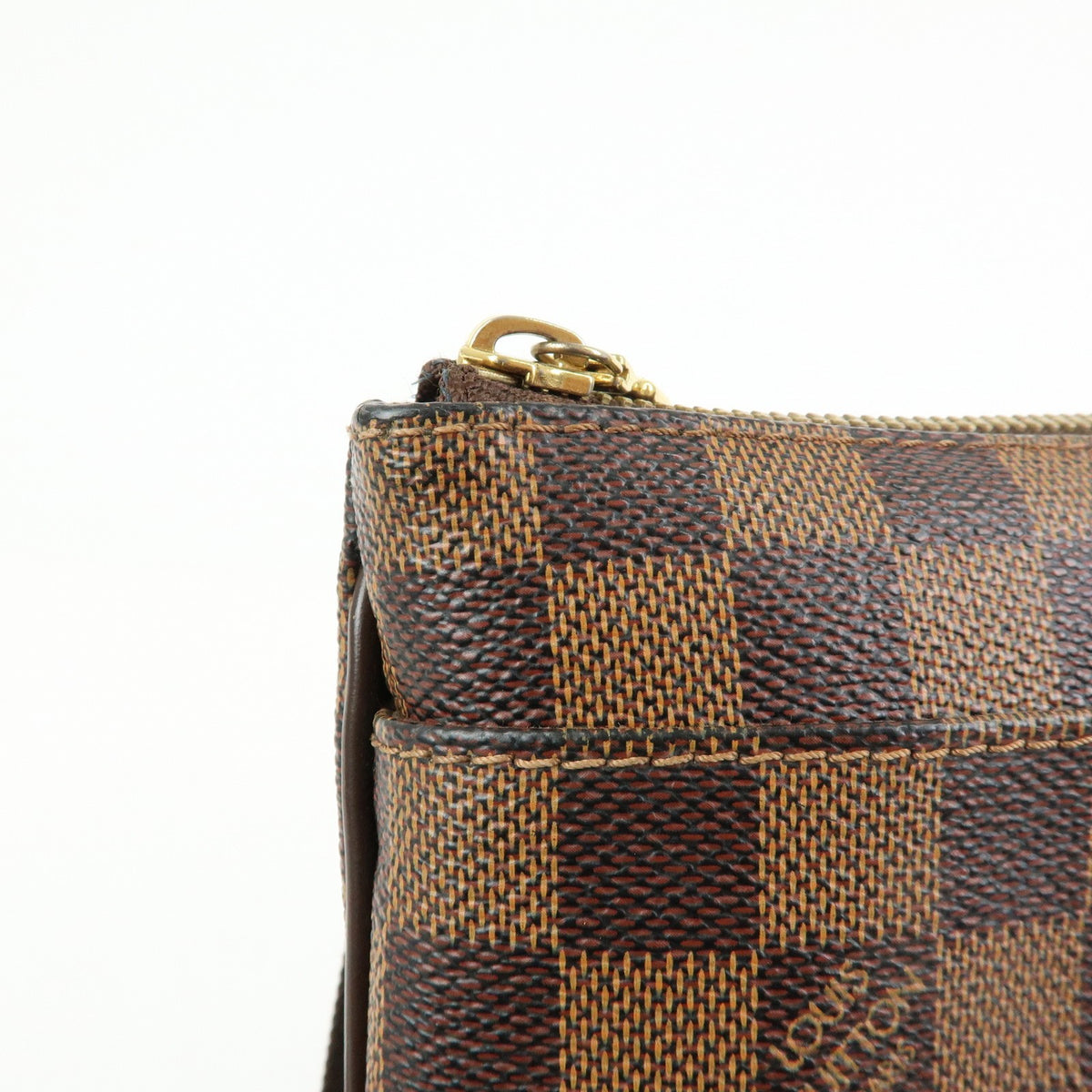 Louis Vuitton Brooklyn Pochette Plate Damier, Brown, Canvas, Clutch