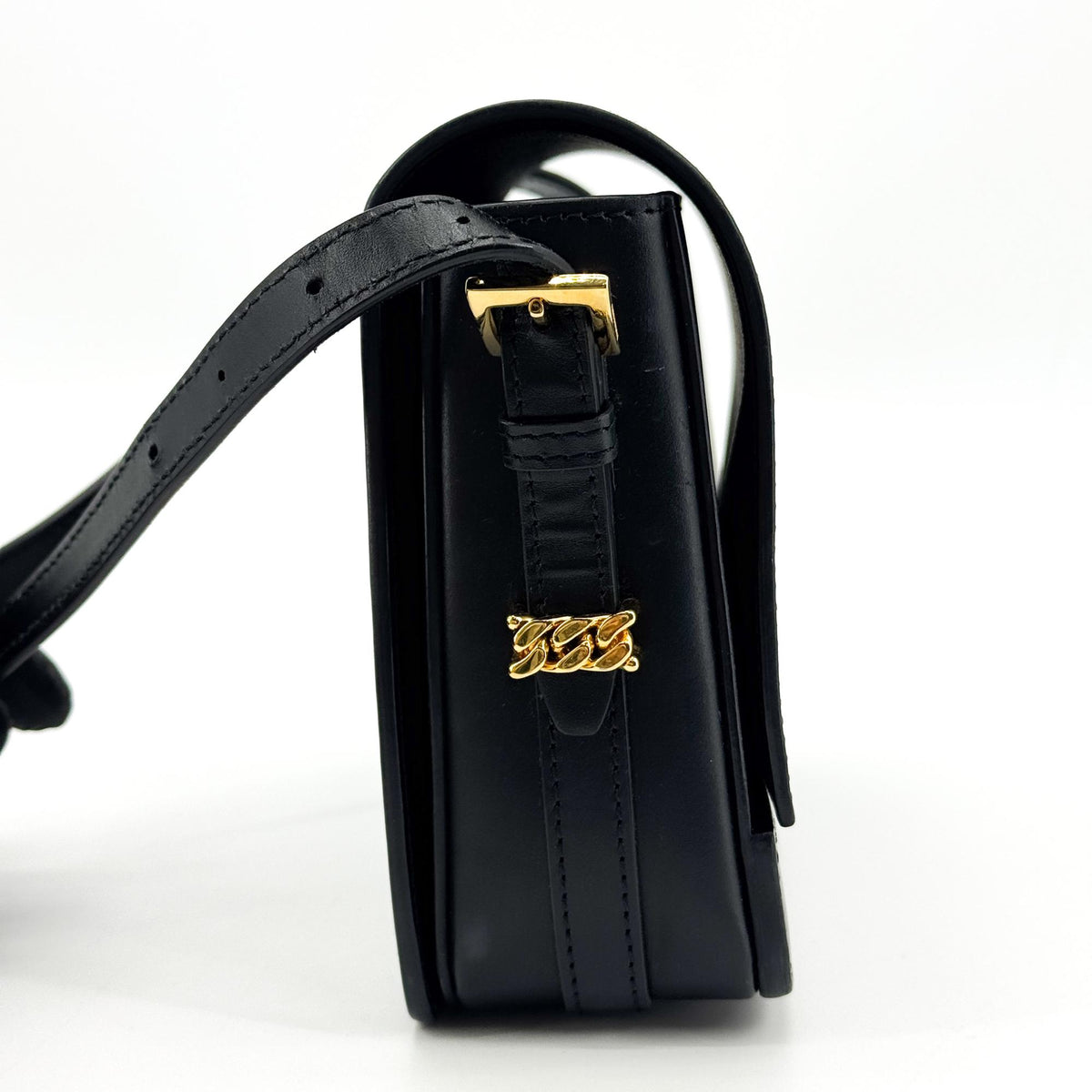Burberry Grace Flap Horseferry Printed Leather, Black, Leather, Shoulder Bag