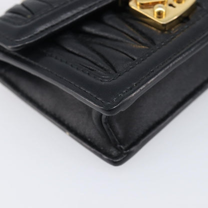 Miu Miu Biker Chain Matelasse Leather, Black, Leather, Shoulder Bag