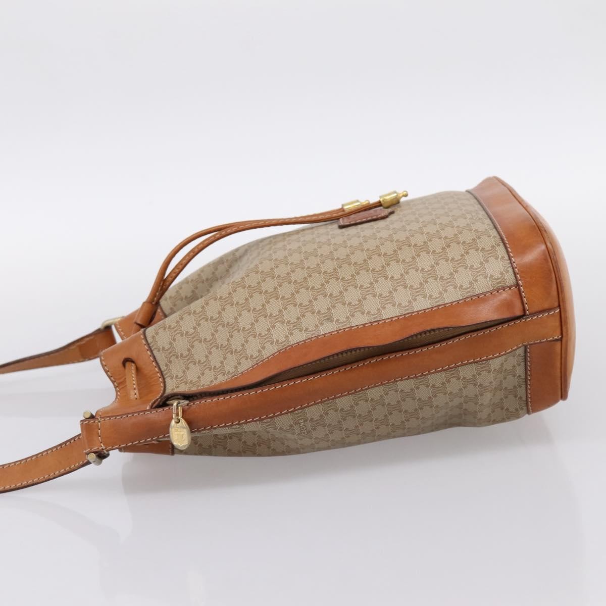 Celine Macadam Leather, Beige, Canvas, Shoulder Bag