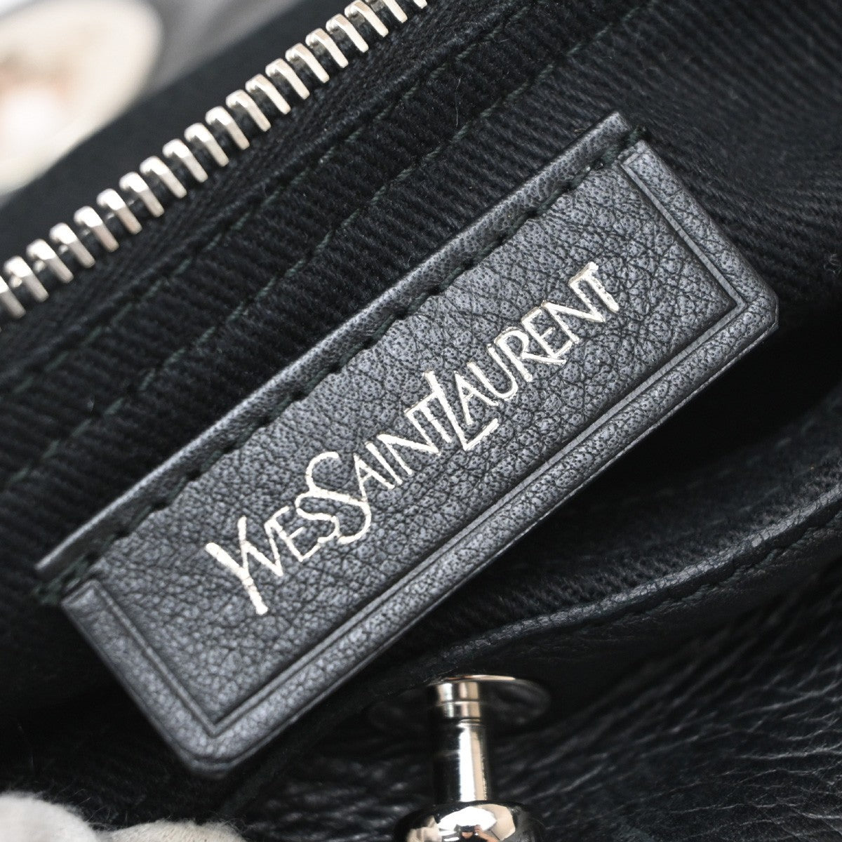 Saint Laurent Muse Two Leather, Black, Leather, Handbag
