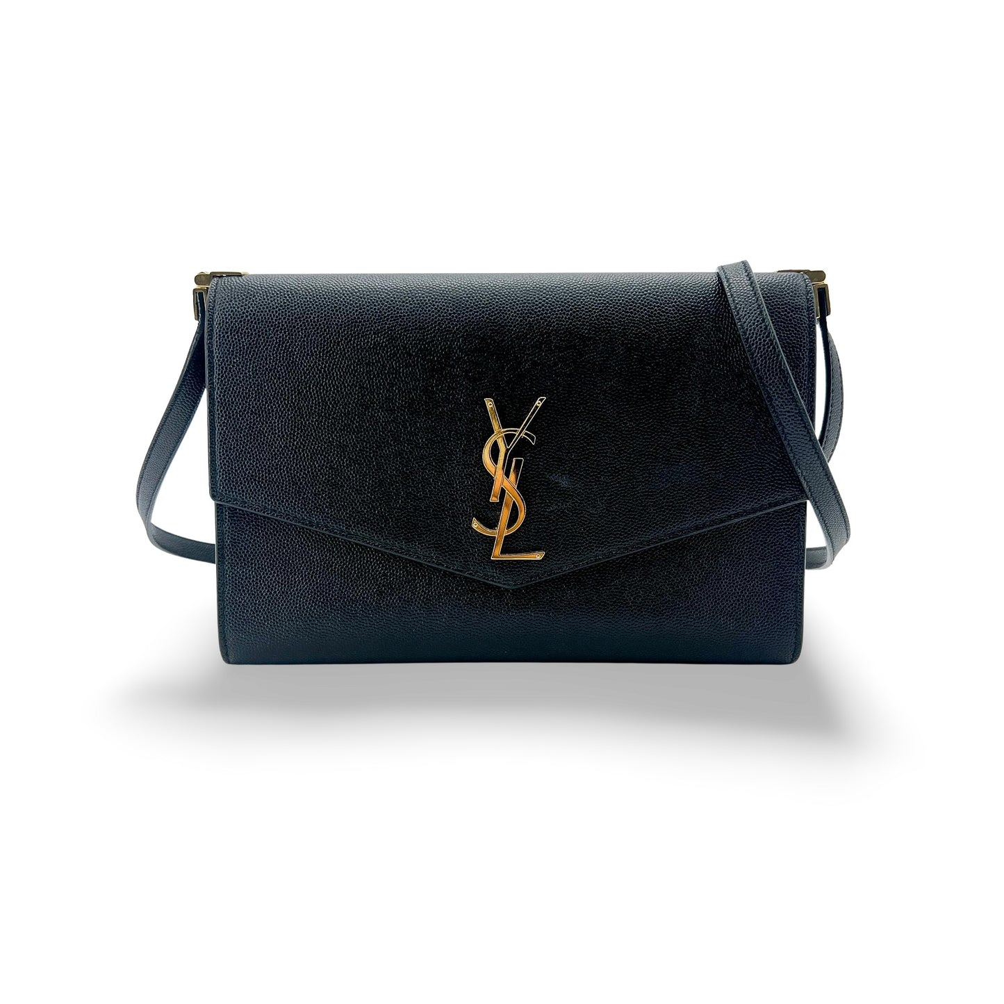 Saint Laurent Uptown Crossbody Bag Leather, Black, Leather, Crossbody Bag