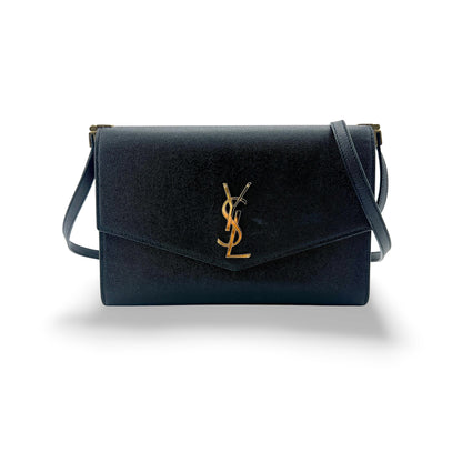 Saint Laurent Uptown Crossbody Bag Leather, Black, Leather, Crossbody Bag