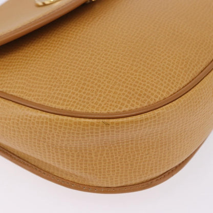Christian Dior Vintage CD Flap Leather, Beige, Leather, Shoulder Bag