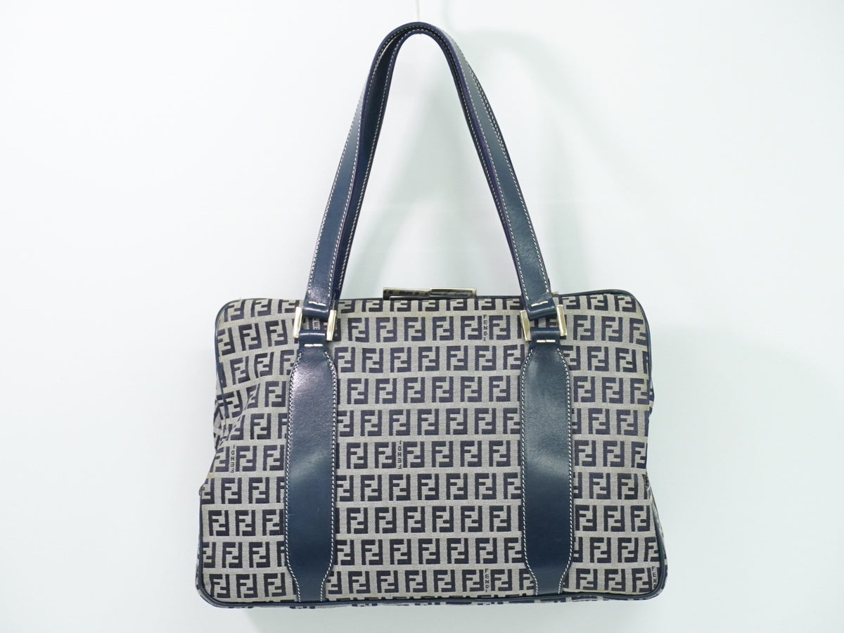 Fendi Vintage shoulderbag Canvas, Navy, Canvas, Shoulder Bag