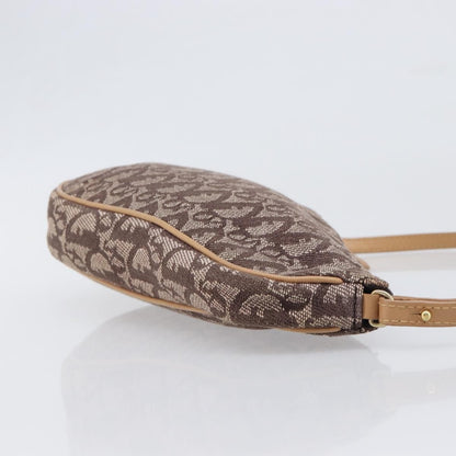 Christian Dior Vintage Saddle Bag Canvas, Brown, Canvas, Clutch