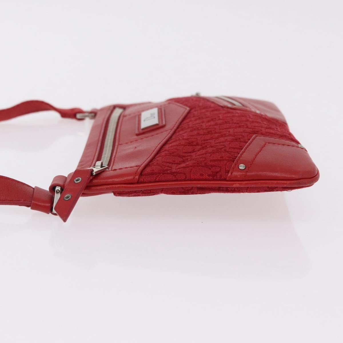 Christian Dior Vintage Street Chic Diorissimo Canvas with Leather, Red, Canvas, Shoulder Bag