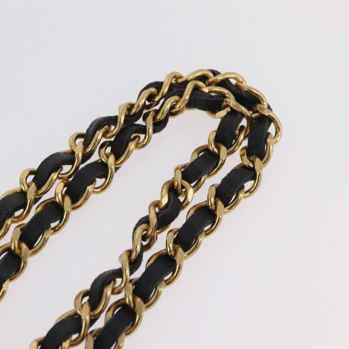 Chanel Vintage Logo Chain Belt Metal and Leather, Gold, Metal, Belt