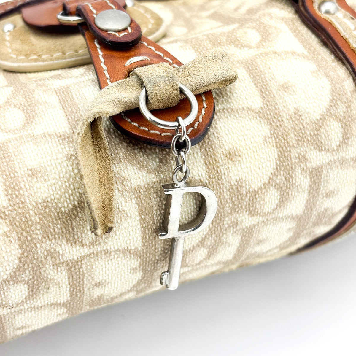Christian Dior Vintage Trotter Romantique Boston Diorissimo Coated Canvas, Brown, Canvas, Handbag