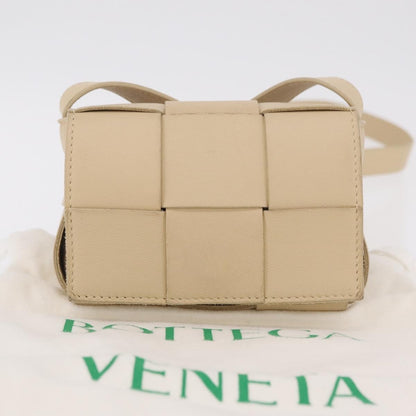 Bottega Veneta Cassette Maxi Intrecciato Leather, Beige, Leather, Crossbody Bag