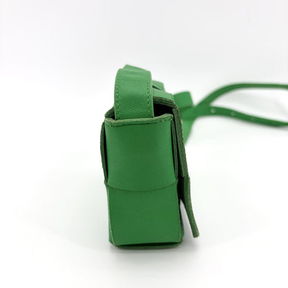 Bottega Veneta Cassette Maxi Intrecciato Leather, Green, Leather, Crossbody Bag