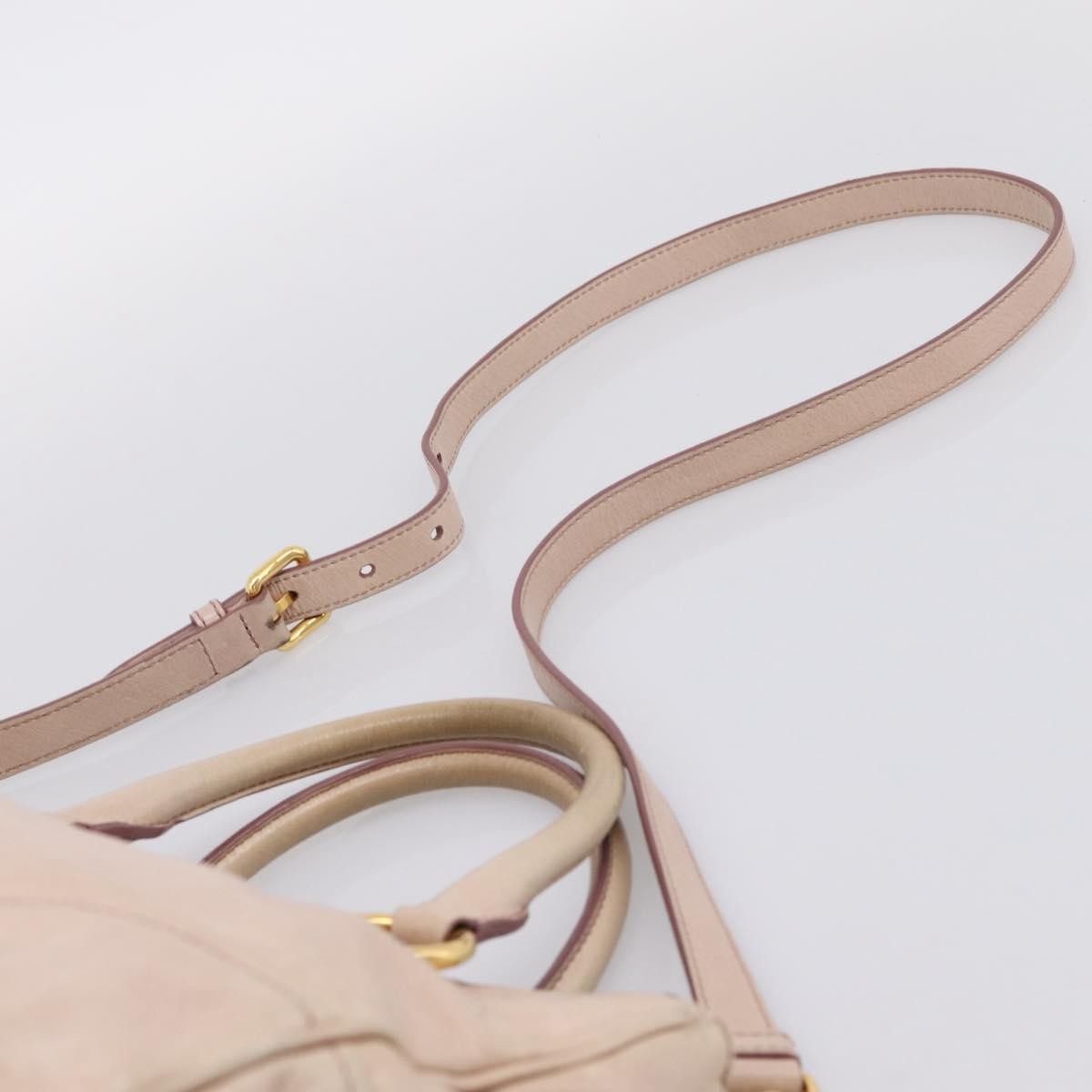 Miu Miu Vitello Lux Ring Satchel Leather, Pink, Leather, Handbag