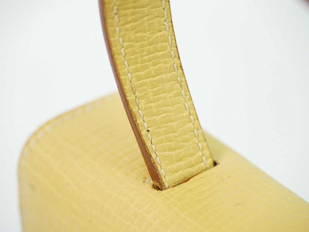 Loewe Barcelona Top Handle Leather, Yellow, Leather, Tote Bag