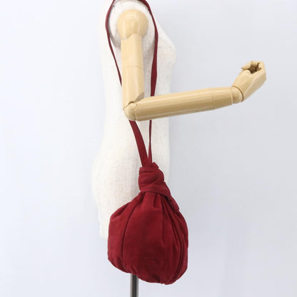 Loewe Anagram Leather, Red, Suede, Shoulder Bag