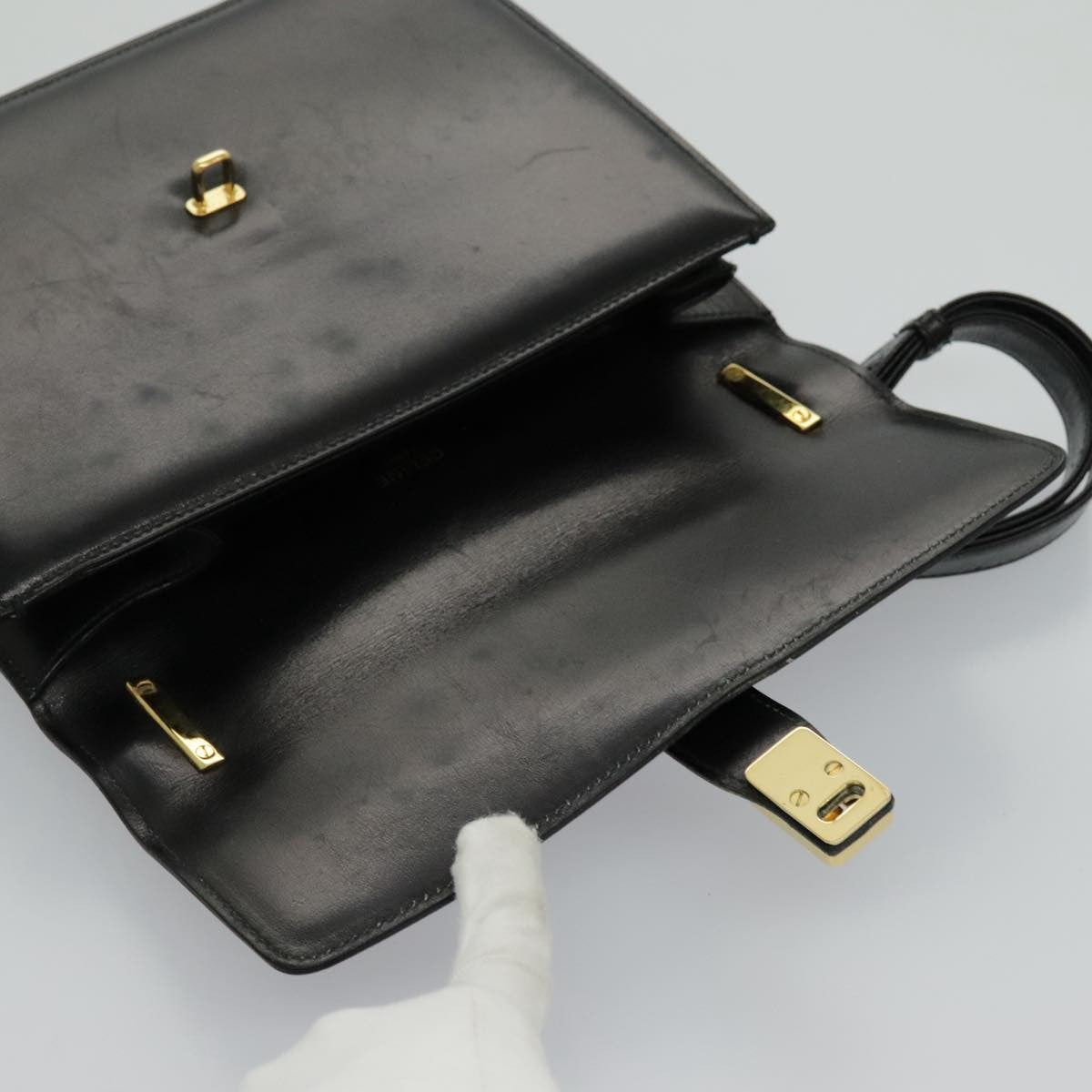 Gucci Shoulder Leather, Black, Leather, Shoulder Bag