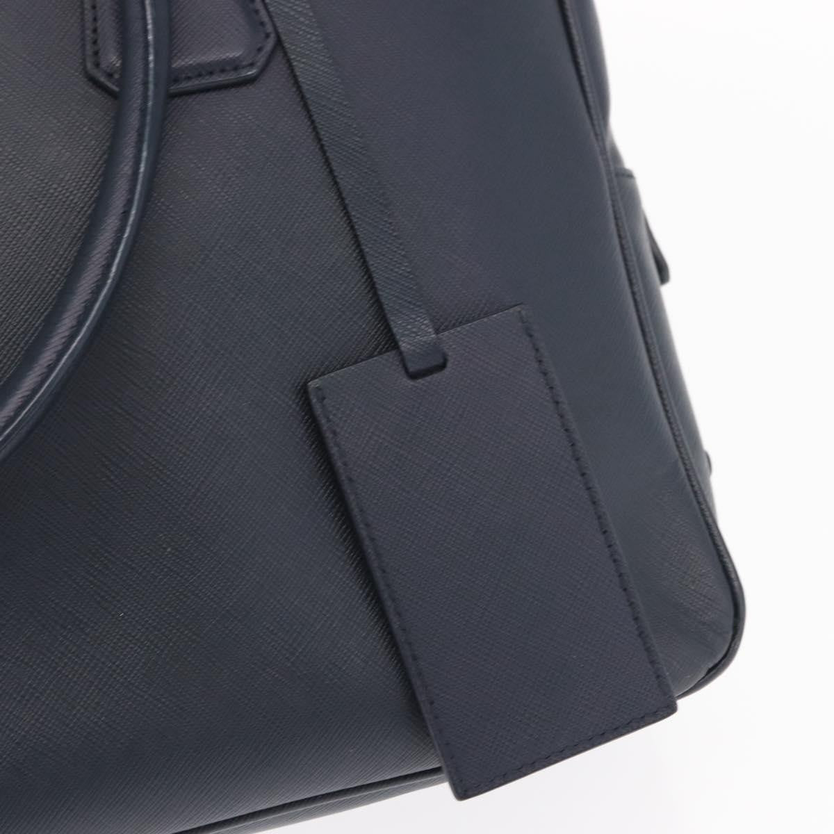 Prada Convertible Zip Around Saffiano Leather, Navy, Leather, Briefcase