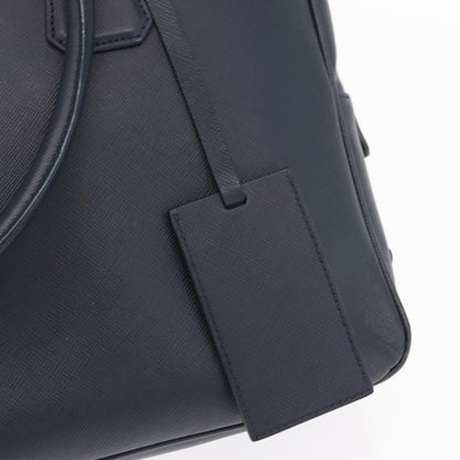 Prada Convertible Zip Around Saffiano Leather, Navy, Leather, Briefcase