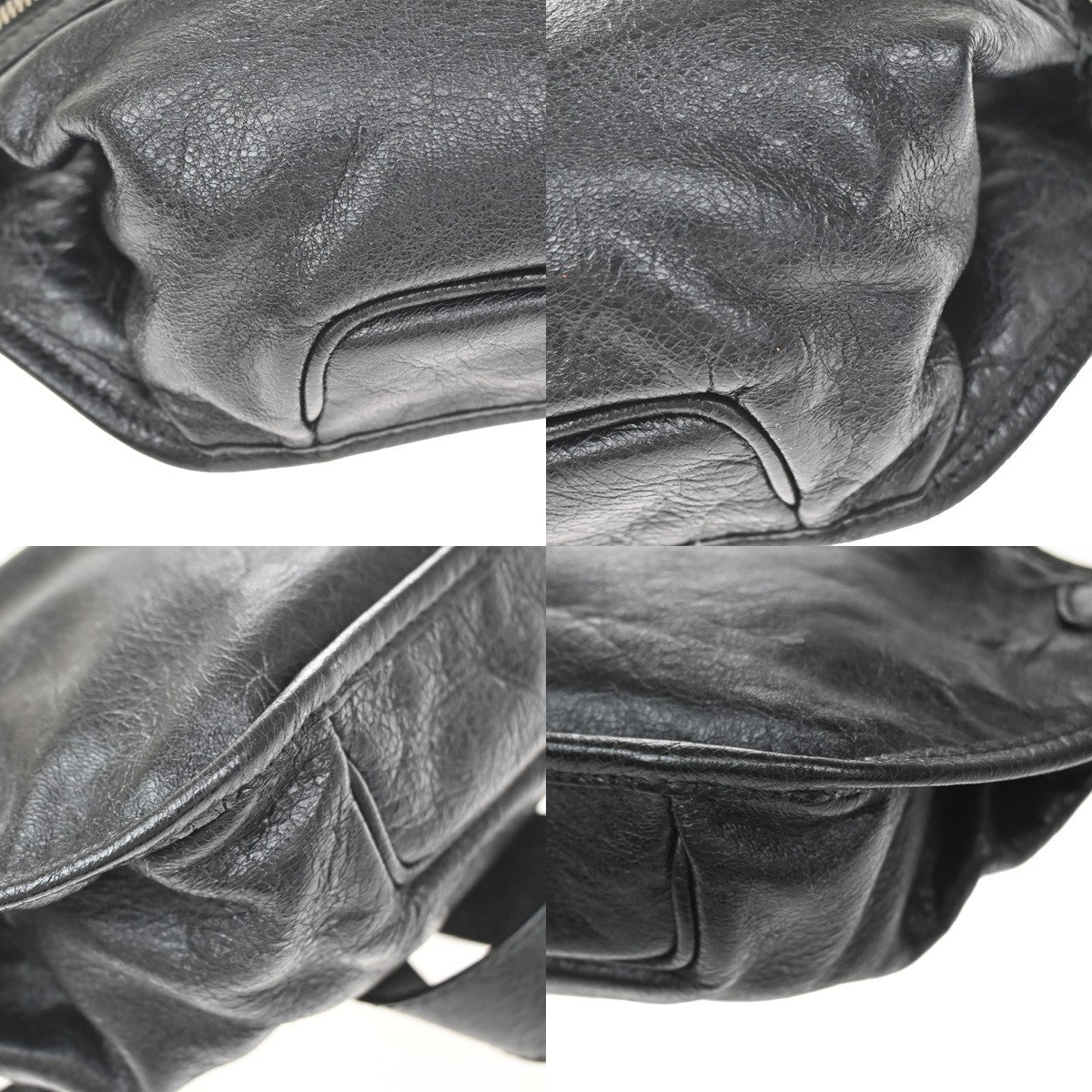 Balenciaga Neo Lift Classic Studs Waist Leather, Black, Leather, Shoulder Bag
