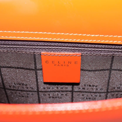Celine Top Handle Leather, Orange, Leather, Handbag