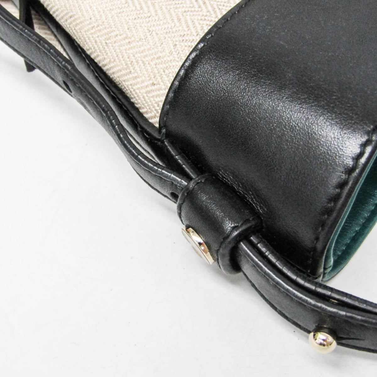 Bvlgari Chandra Canvas, Beige, Canvas, Shoulder Bag