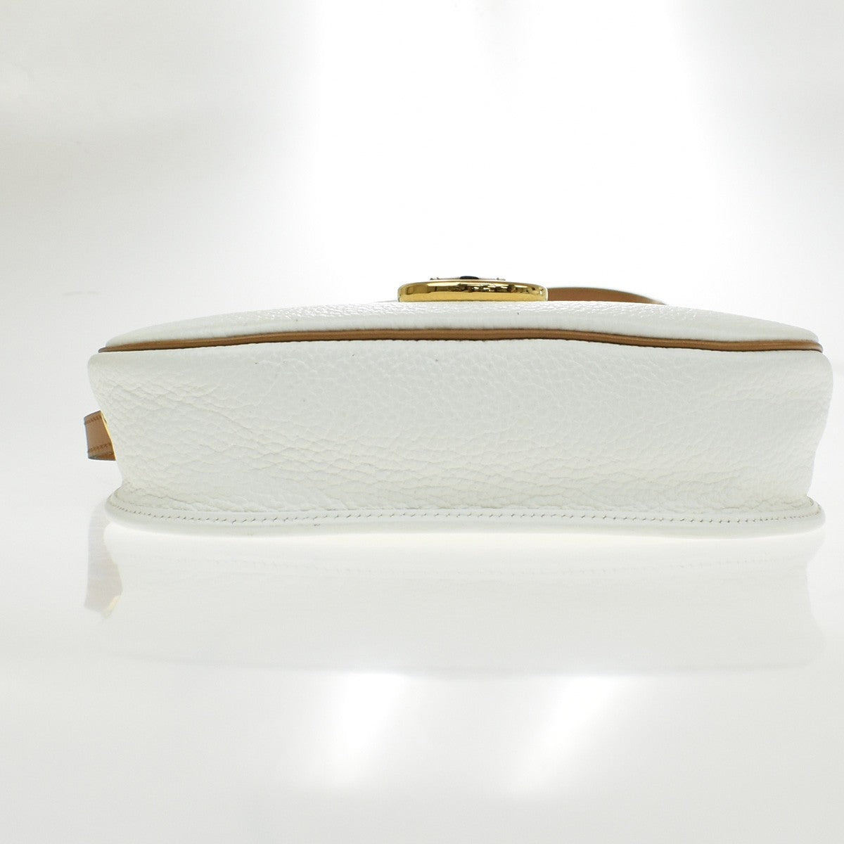 Christian Dior Vintage CD Flap Leather, White, Leather, Shoulder Bag