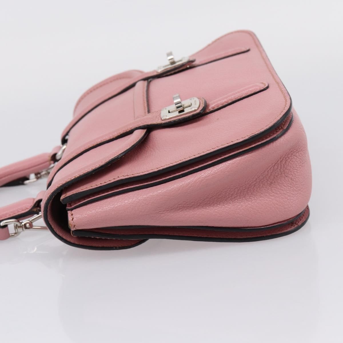 Miu Miu Beau Top Handle Leather, Pink, Leather, Handbag