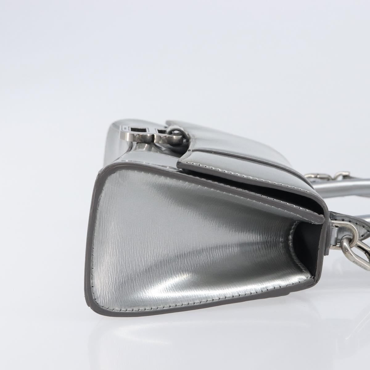 Balenciaga Hourglass Top Handle Leather, Silver, Leather, Handbag