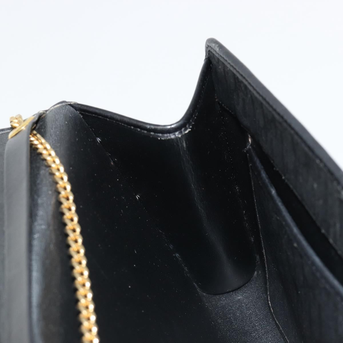 Christian Dior Vintage Trotteur Chain Canvas, Black, Canvas, Shoulder Bag