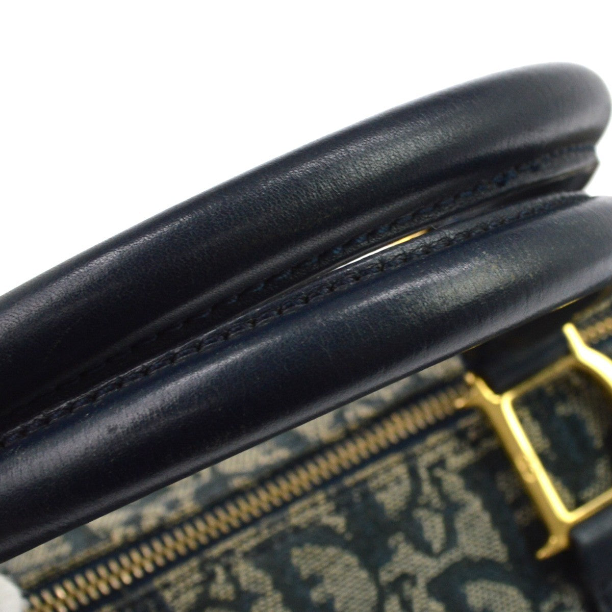 Christian Dior Vintage Trotter Boston Diorissimo Canvas, Navy, Canvas, Handbag