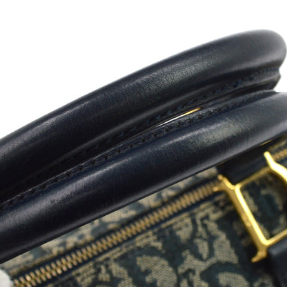Christian Dior Vintage Trotter Boston Diorissimo Canvas, Navy, Canvas, Handbag