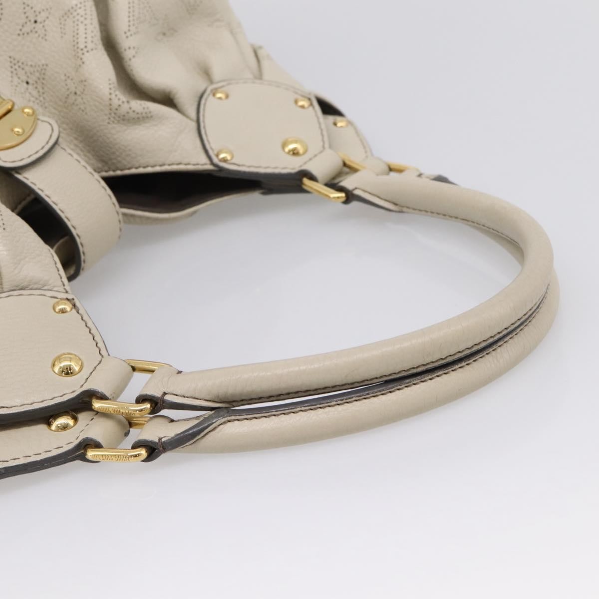 Louis Vuitton L Hobo Mahina Leather, Beige, Leather, Shoulder Bag