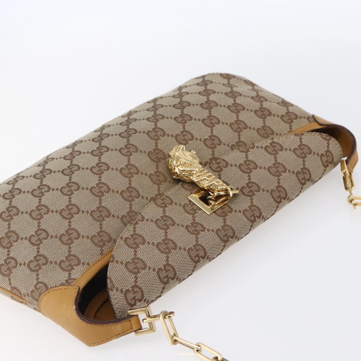 Gucci Tiger Charm Shoulder Bag canvas, BEIGE, CANVAS, Shoulder bag