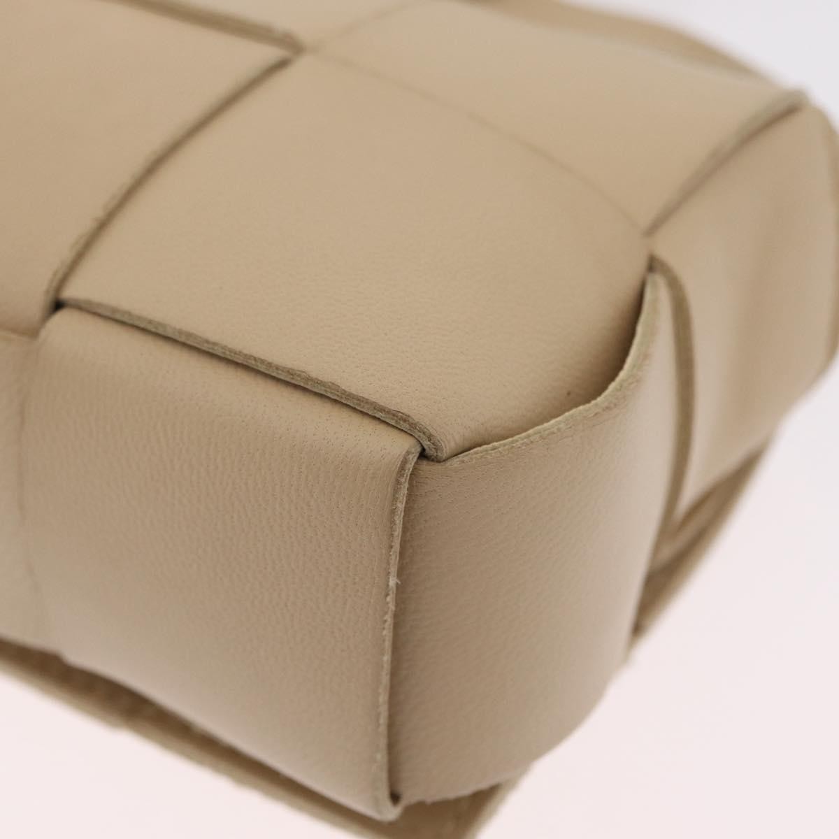 Bottega Veneta Cassette Maxi Intrecciato Leather, Beige, Leather, Crossbody Bag