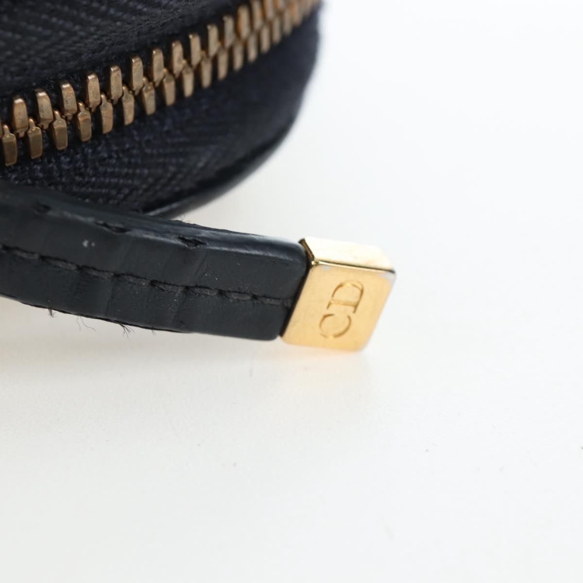 Christian Dior 30 Montaigne Phone Holder on Chain Oblique Canvas, Navy, Canvas, Crossbody Bag