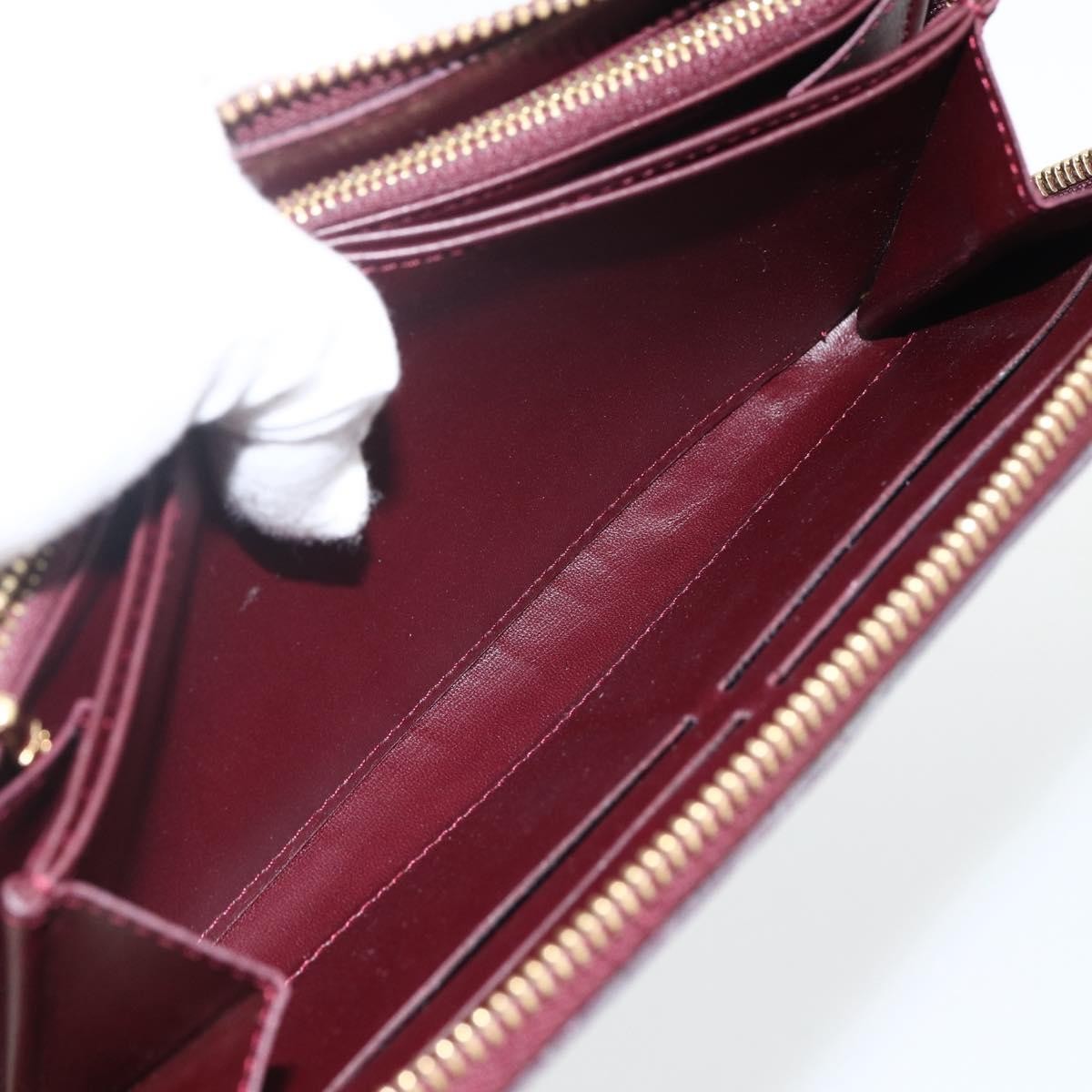 Louis Vuitton Zippy Leather, Red, Patent Leather, Wallet