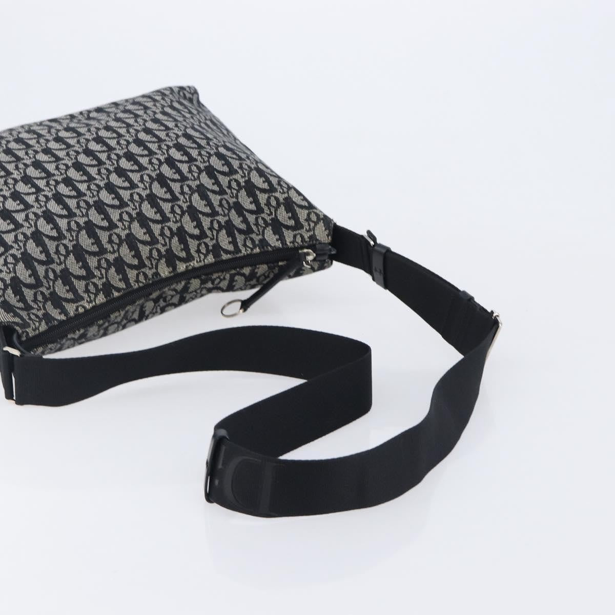 Christian Dior Vintage Trotter Messenger Diorissimo Canvas, Gray, Canvas, Handbag