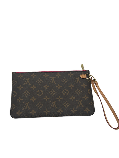 Louis Vuitton Neverfull Shoulder Strap Braided Leather, Brown, Leather, Clutch