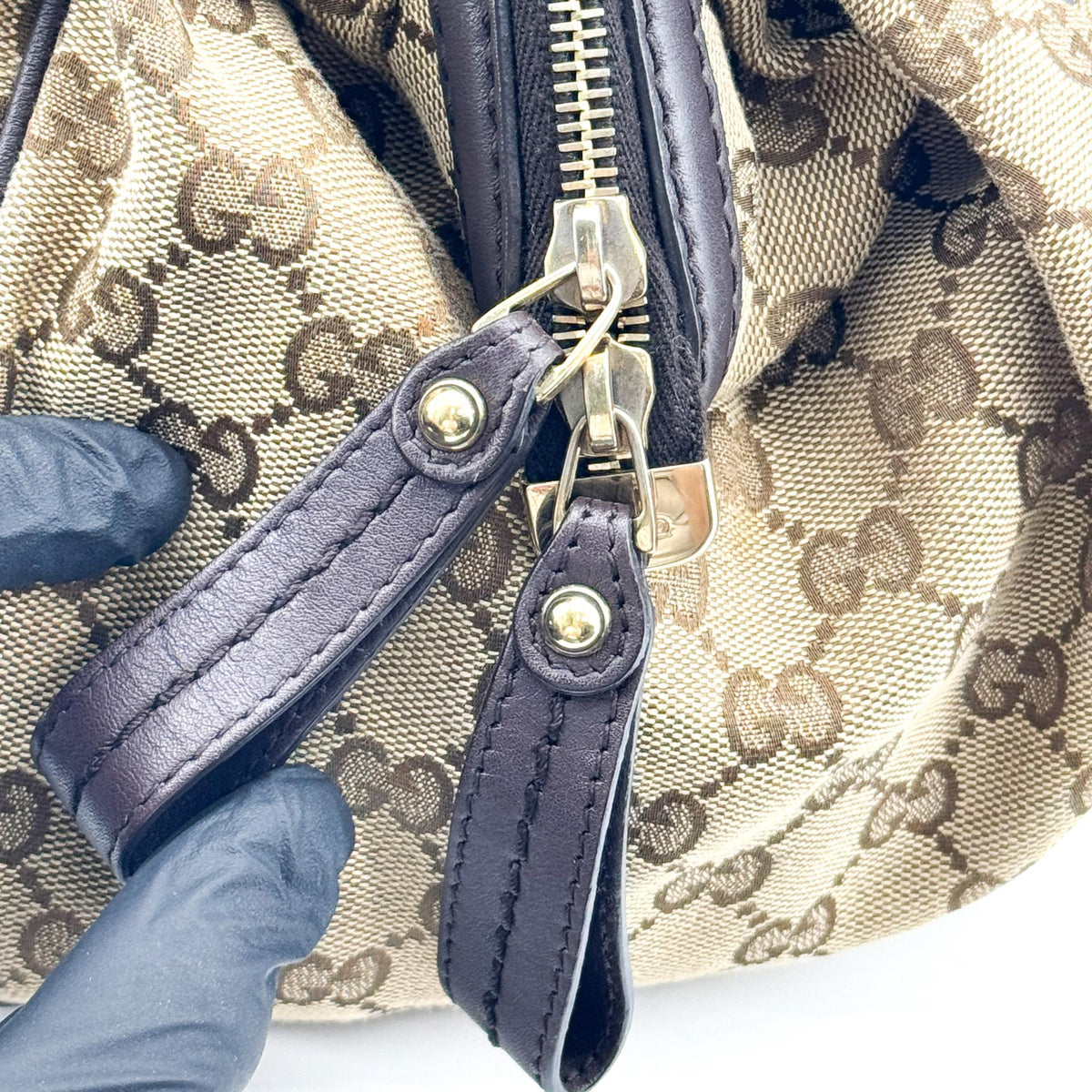 Gucci Sukey Boston GG Canvas, Beige, Canvas, Handbag
