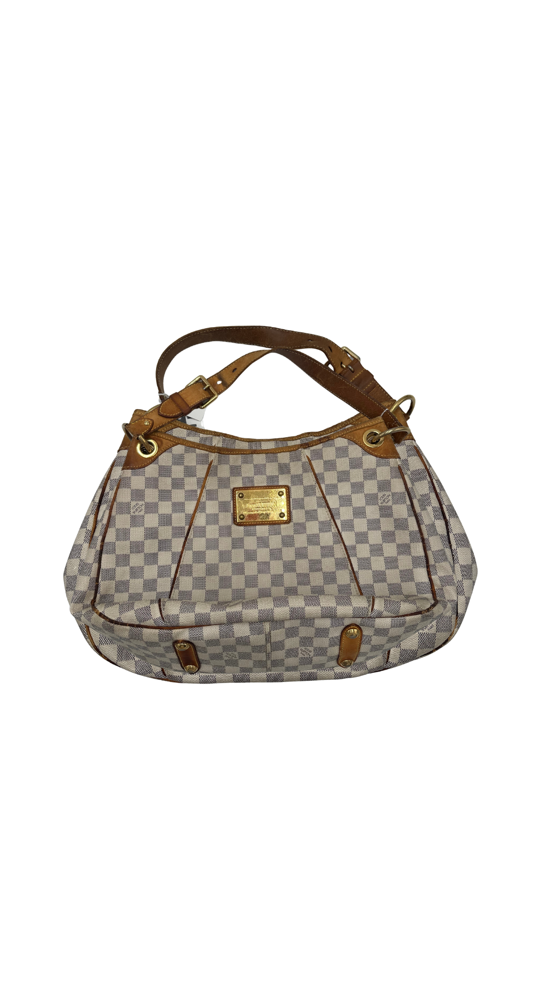 Louis Vuitton Galliera Handbag Damier, BROWN, LEATHER, Shoulder bag