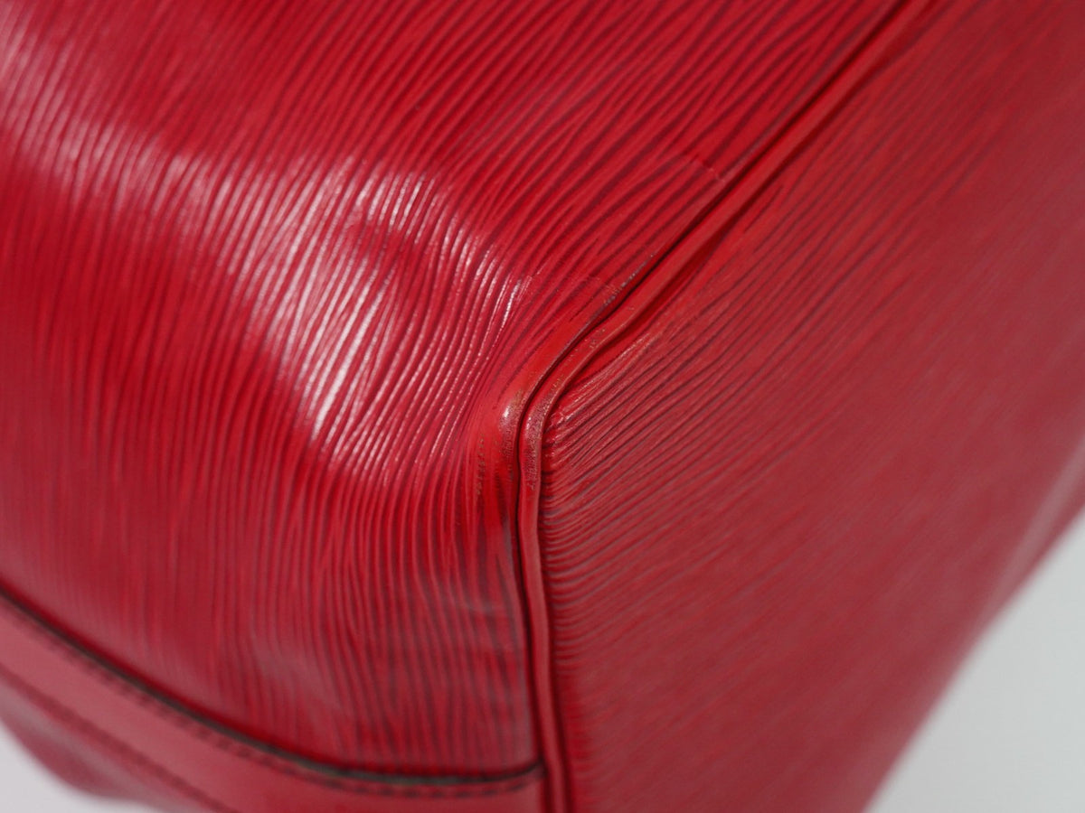 Louis Vuitton Petit Noe Epi Leather, Red, Leather, Handbag