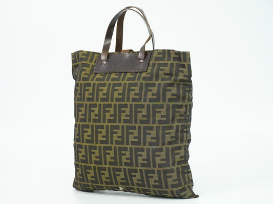 Fendi Convertible Zucca Canvas, Brown, Canvas, Tote Bag