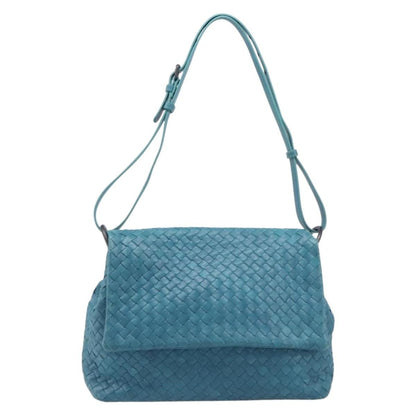 Bottega Veneta Adjustable Flap Intrecciato Nappa, Blue, Leather, Shoulder Bag